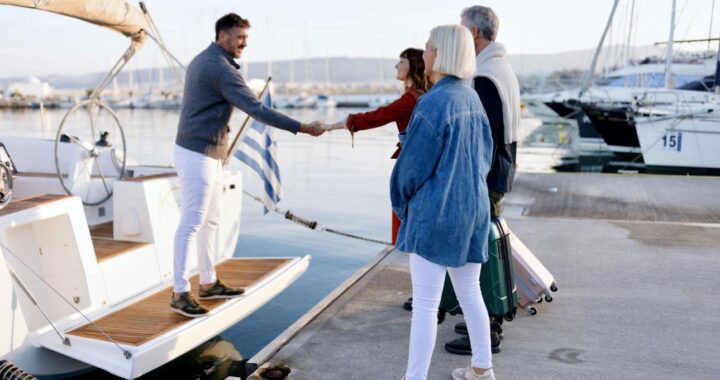 Private boat charter with a licensed captain before departure from the marina.