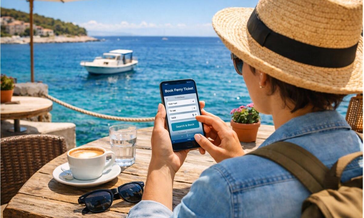 Booking a sunset cruise online before arriving at the destination.
