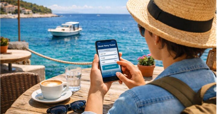 Booking a sunset cruise online before arriving at the destination.
