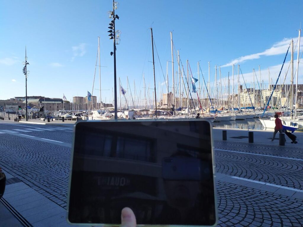 A marina operator managing reservations through modern digital tools.